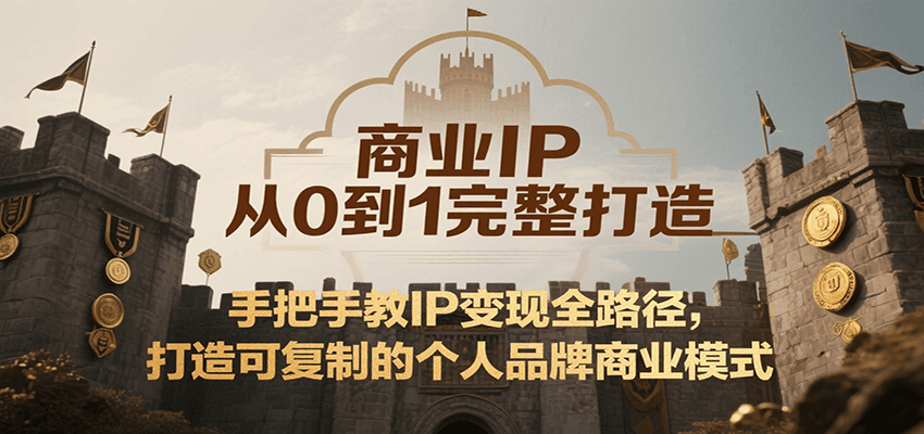 商业IP从0到1完整打造，手把手教IP变现全路径，打造可复制的个人品牌商业模式-副业库