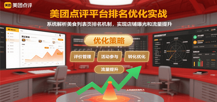 美团点评平台排名优化实战，系统解析美食列表页排名机制，实现店铺曝光和流量提升-副业库