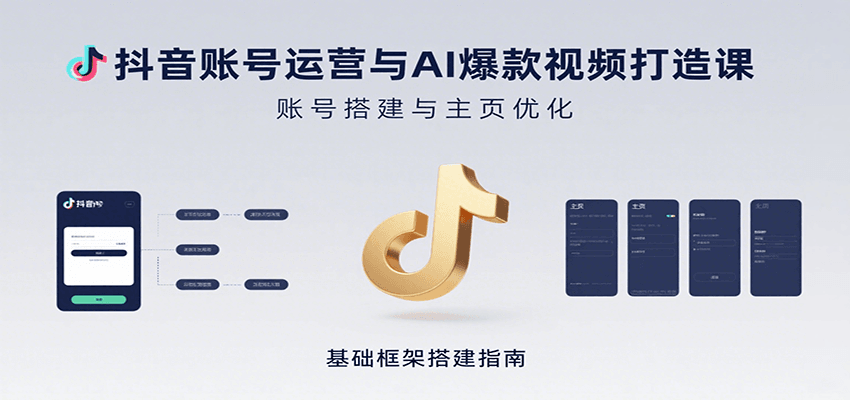 抖音账号运营与AI爆款视频打造课：含账号搭建、运营及多种AI特效视频制作方法-副业库