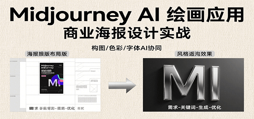 Midjourney AI绘画应用，关键词指令解析、漫画头像制作、海报设计、3D人物生成等-副业库