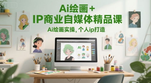 Ai绘画+IP商业自媒体精品课，Ai绘画实操，个人ip打造-副业网