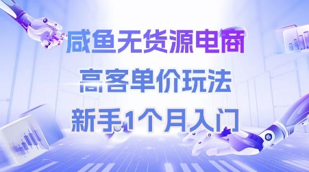 咸鱼无货源电商，高客单价玩法，新手1个月入门-副业库