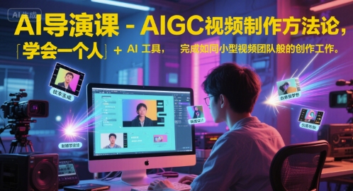 AI导演课-AIGC视频制作方法论，学会一个人+AI工具，完成如同小型视频团队般的创作工作，实现导演梦-副业库