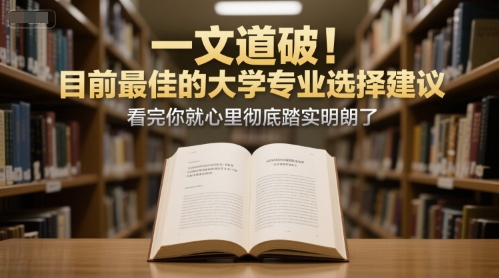 付费文章：一文道破！目前最佳的大学专业选择建议，看完你就心里彻底踏实明朗了-副业网