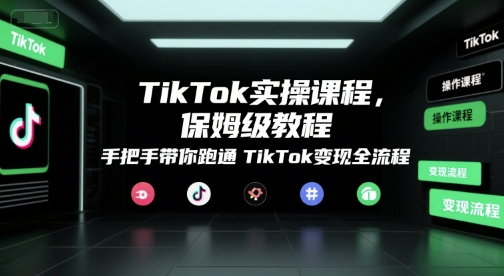 TikTok实操课程，保姆级教程，手把手带你跑通TikTok变现全流程-副业库