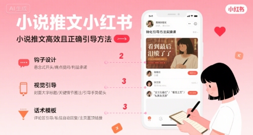 小说推文小红书高转化引导方法实操课，小说推文高效且正确引导方法-副业网