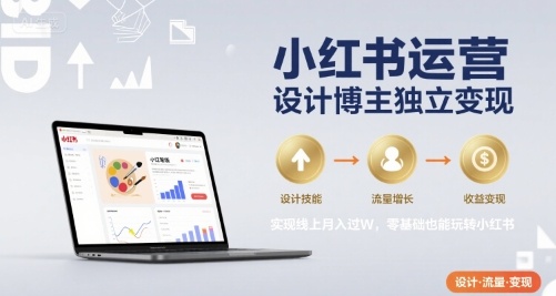 小红书运营设计博主独立变现，实现线上月入过W，零基础也能玩转小红书-副业库