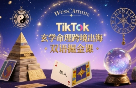 TikTok玄学命理跨境出海双语掘金课，手把手教你用命理知识精准直击海外用户痛点-副业库