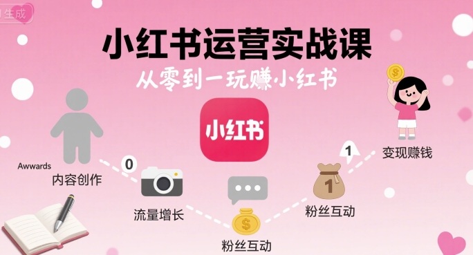 小红书运营实战课，从零到一玩賺小红书-副业网