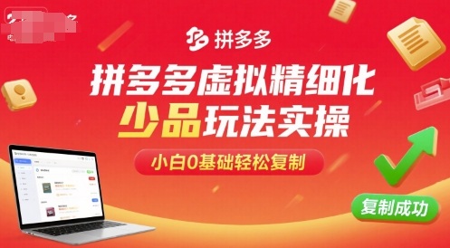 拼多多虚拟精细化少品玩法实操，小白0基础轻松复制-副业网