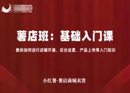 小红薯薯店商城卖货，基础入门课，教你如何进行店铺开通、后台设置、产品上传等入门知识-副业网