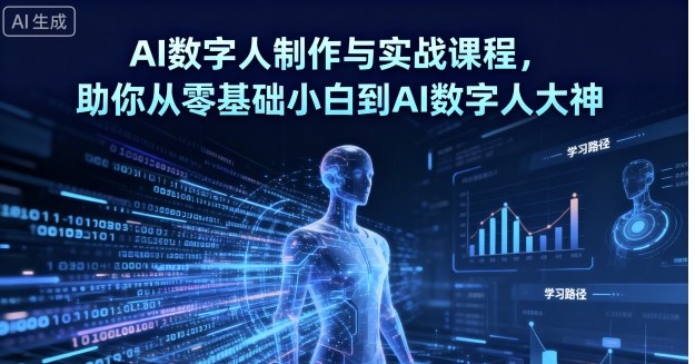 AI数字人制作与实战课程，助你从零基础小白到AI数字人大神-副业网