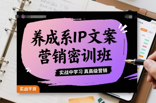 养成系IP文案营销密训班，实战中学习真高级营销-副业网