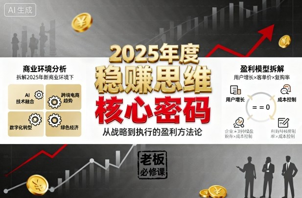 2025年度稳賺思维老板创业营，拆解2025年新商业环境下，企业实现持续盈利的核心密码-副业网