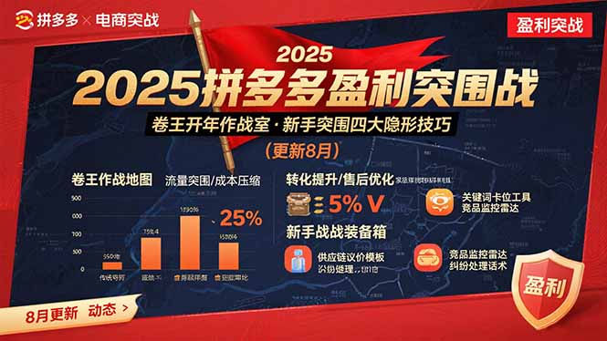 2025拼多多盈利突围战：卷王开年作战室，新手突围四大隐形技巧(更新8月-副业网