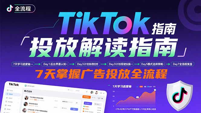 TikTok投放解读指南：后台操作/计划建立/模式选择，7天掌握广告投放全流程-副业网