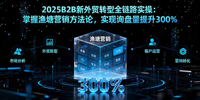 2025B2B新外贸转型全链路实操：掌握渔塘营销方法论，实现询盘量提升300%-副业网