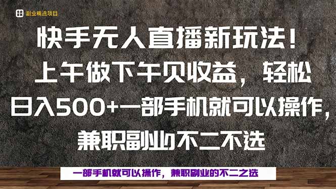 一部手机，上午做 下午见收益，学会秒上手，轻松日入500+-副业网