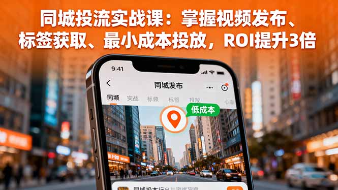 同城投流实战课：掌握视频发布、标签获取、最小成本投放，ROI提升3倍-副业网