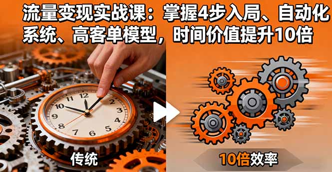 流量变现实战课：掌握4步入局、自动化系统、高客单模型，时间价值提升10倍-副业网