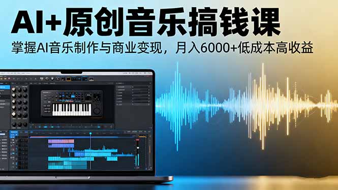 AI+原创音乐搞钱课：掌握AI音乐制作与商业变现，月入6000+低成本高收益-副业网