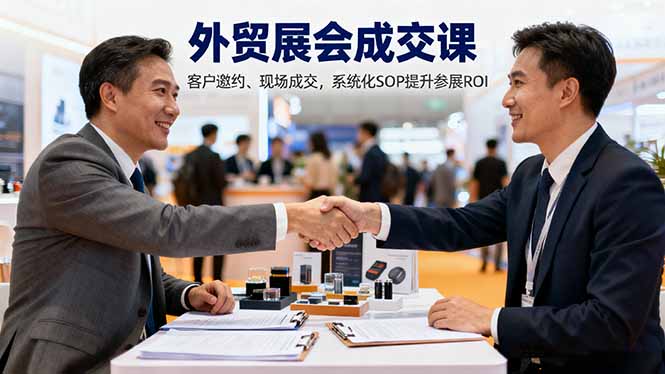 外贸展会成交课，含目标制定、客户邀约、现场成交，系统化SOP提升参展ROI-副业网