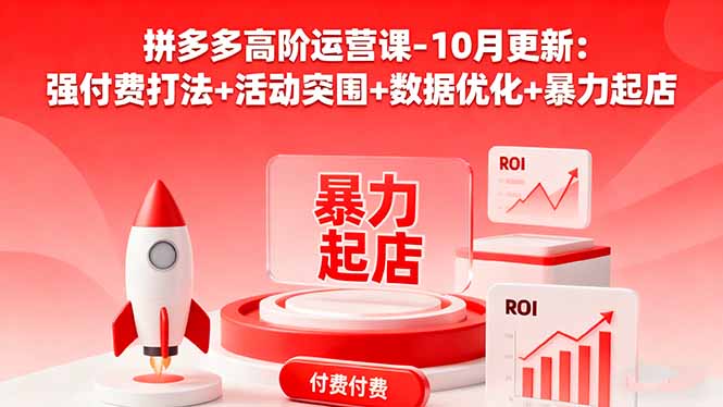 拼多多高阶运营课-10月更新：强付费打法+活动突围+数据优化+暴力起店-副业网