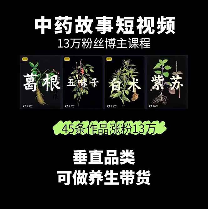 图片[2]-中药文化赛道：溯源故事开发，AI工具实战，平台运营，全方位解锁中医流量变现新路径-副业网