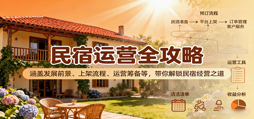 民宿运营全攻略：涵盖发展前景、上架流程、运营筹备等，带你解锁民宿经营之道-副业网