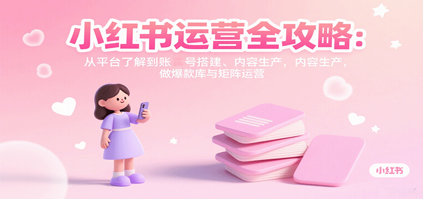 小红书运营全攻略：从平台了解到账号搭建、内容生产，做爆款库与矩阵运营-副业网