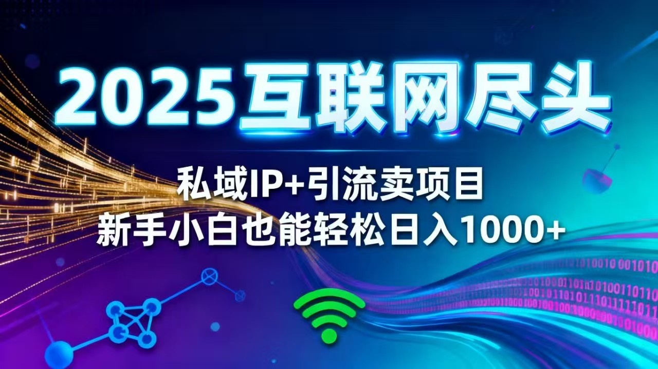 2025网创尽头王炸项目！私域 IP + 精准引流，新手小白在家躺赚日入 1000+-副业网