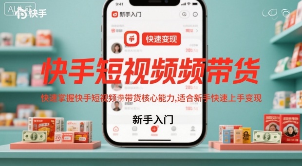 快手短视频带货，快速掌握快手短视频带货核心能力，适合新手快速上手变现-副业网