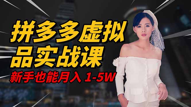 2025 拼多多虚拟品系统实战课，轻资产项目，可矩阵开工作室，新手也能…-副业网