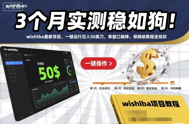 3个月实测稳如狗！wishlba最新项目，一键运行日入50美刀，单窗口躺挣，保姆级教程全给你【揭秘】-副业网