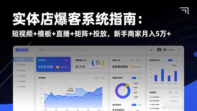 实体店爆客系统指南：短视频+模板+直播+矩阵+投放，新手商家月入5万+-副业网