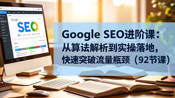 Google SEO进阶课：从算法解析到实操落地，快速突破流量瓶颈(92节课-副业网