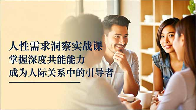 人性需求洞察实战课，掌握深度共感能力，成为人际关系中的引导者-副业网