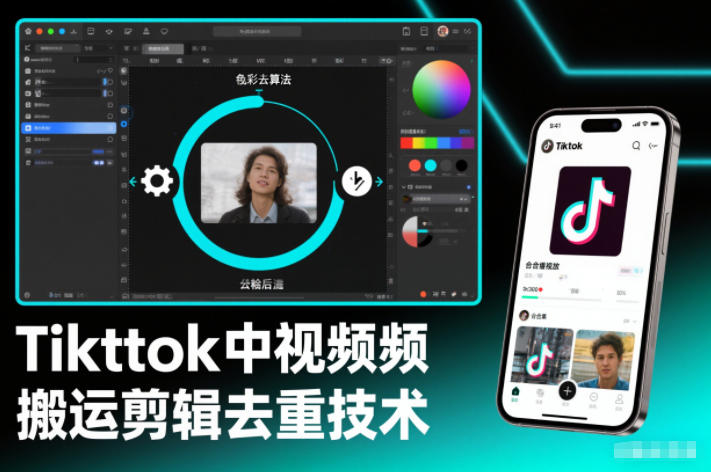 Tiktok中视频纯搬运剪辑去重技术，外来技术，自行测试-副业网