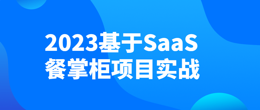 2023基于SaaS餐掌柜项目实战-副业网