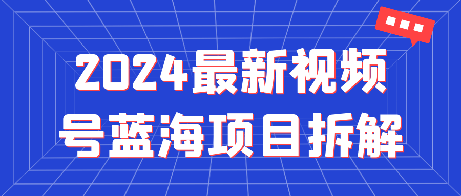 2024最新视频号蓝海项目拆解-副业网