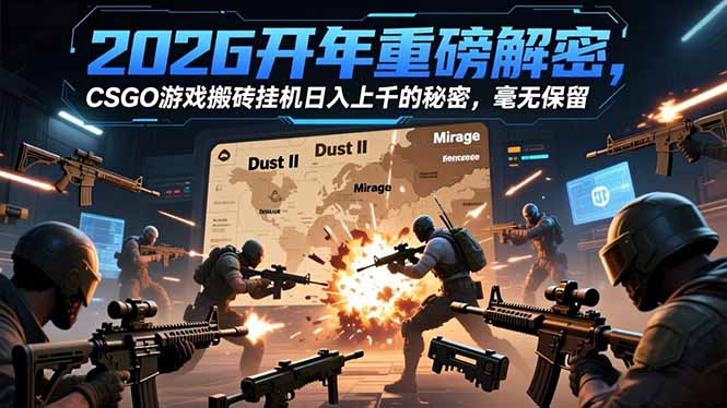 2026开年重磅解密，CSGO游戏搬砖挂机日入上千的秘密，毫无保留-副业网