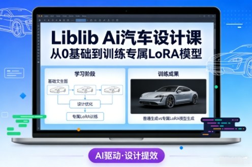 Liblib Ai汽车设计课，从0基础文生图，到教你训练专属设计和风格LoRA模型-副业网