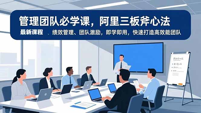 管理团队必学课，阿里三板斧心法、绩效管理、团队激励，即学即用，快速打造高效能团队-副业网