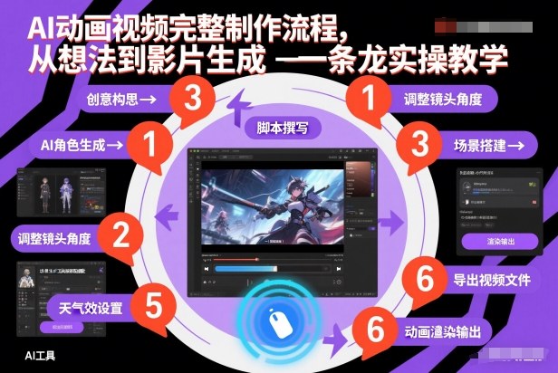 AI动画视频完整制作流程，从想法到影片生成一条龙实操教学-副业网