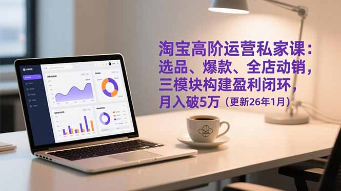 淘宝高阶运营私家课：选品、爆款、全店动销，三模块构建盈利闭环，月入破5万(更新26年1月-副业网