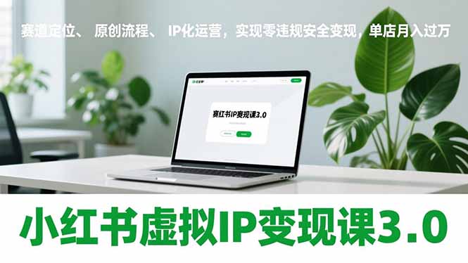 小红书虚拟IP变现课3.0，赛道定位、原创流程、IP化运营，实现零违规安全变现，单店月入过万-副业网