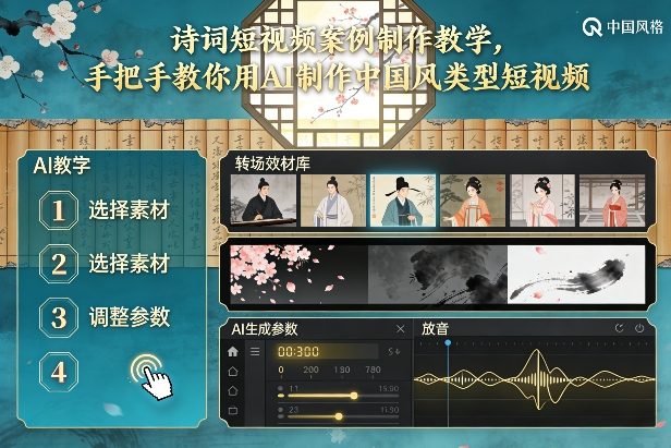 古诗词短视频案例制作教学，手把手教你用AI制作中国风类型短视频-副业网