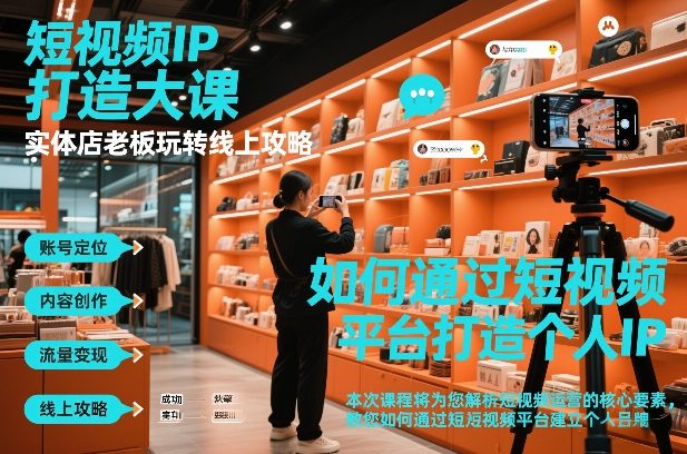 短视频ip打造大课，实体店老板玩转线上攻略-副业网
