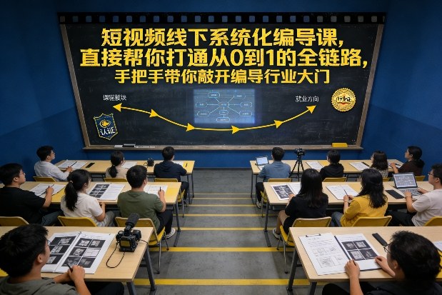 短视频线下系统化编导课，直接帮你打通从0到1的全链路，手把手带你敲开编导行业大门-副业网