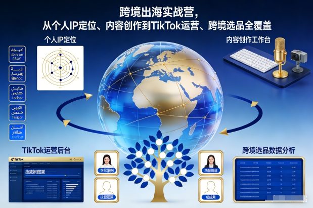 跨境出海实战营，从个人IP定位、内容创作到TikTok运营、跨境选品全覆盖-副业网